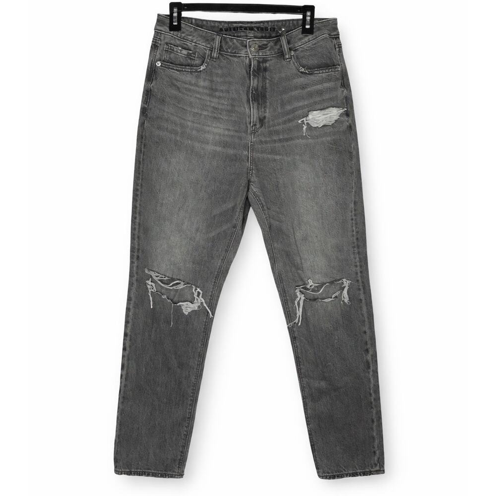 American Eagle Mom Jeans – Gray Distressed Denim – US 10 Regular NWT